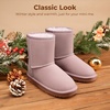 image:imageDREAM PAIRS Girls Boots Kids Boys Winter Mid Boot  Snow Faux Fur Lining Warm Little Big Kid Pull on Cold Outfits with Non Slip Outsole for Safe WalkingAll Pink