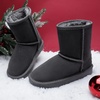 image:imageDREAM PAIRS Girls Boots Kids Boys Winter Mid Boot  Snow Faux Fur Lining Warm Little Big Kid Pull on Cold Outfits with Non Slip Outsole for Safe WalkingGrey