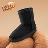 image:imageDREAM PAIRS Girls Boots Kids Boys Winter Mid Boot  Snow Faux Fur Lining Warm Little Big Kid Pull on Cold Outfits with Non Slip Outsole for Safe WalkingAll Black