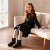 image:imageDREAM PAIRS Girls Boots Toddler Kids Winter Shoes  Warm Short Ankle Snow Anti Slip Booties for Little Big Kid Fuzzy Lining Stylish Faux Fur UpperAll Black