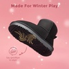 image:imageDREAM PAIRS Girls Boots Toddler Kids Winter Shoes  Warm Short Ankle Snow Anti Slip Booties for Little Big Kid Fuzzy Lining Stylish Faux Fur UpperBlack