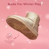 image:imageDREAM PAIRS Girls Boots Toddler Kids Winter Shoes  Warm Short Ankle Snow Anti Slip Booties for Little Big Kid Fuzzy Lining Stylish Faux Fur UpperGold