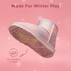 image:imageDREAM PAIRS Girls Boots Toddler Kids Winter Shoes  Warm Short Ankle Snow Anti Slip Booties for Little Big Kid Fuzzy Lining Stylish Faux Fur UpperRainbow