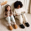 image:imageDREAM PAIRS Girls Slippers Kids Platform Slipper  Fuzzy House Indoor Outdoor Little Big Kid Slip on Extrathick Faux Fur Lining Winter Christmas ShoesAll Black