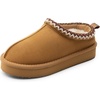 image:imageDREAM PAIRS Girls Slippers Kids Platform Slipper  Fuzzy House Indoor Outdoor Little Big Kid Slip on Extrathick Faux Fur Lining Winter Christmas ShoesCamel