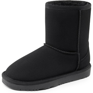 image:imageDREAM PAIRS Girls Boots Kids Boys Winter Mid Boot  Snow Faux Fur Lining Warm Little Big Kid Pull on Cold Outfits with Non Slip Outsole for Safe WalkingAll Black