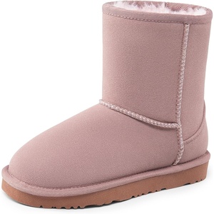 image:imageDREAM PAIRS Girls Boots Kids Boys Winter Mid Boot  Snow Faux Fur Lining Warm Little Big Kid Pull on Cold Outfits with Non Slip Outsole for Safe WalkingAll Pink