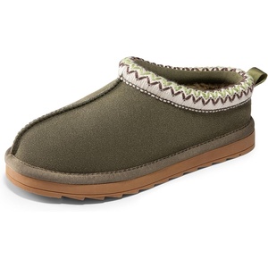 image:imageDREAM PAIRS Girls Boys Slippers Kids House Shoes  Indoor Outdoor Fuzzy Little Big Kid Slipon Faux Suede Slipper for Winter ChristmasGreen