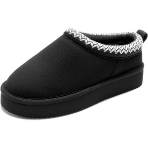 image:imageDREAM PAIRS Girls Slippers Kids Platform Slipper  Fuzzy House Indoor Outdoor Little Big Kid Slip on Extrathick Faux Fur Lining Winter Christmas ShoesAll Black