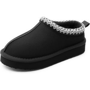 image:imageDREAM PAIRS Girls Slippers Kids Platform Slipper  Fuzzy House Indoor Outdoor Little Big Kid Slip on Extrathick Faux Fur Lining Winter Christmas ShoesBlack