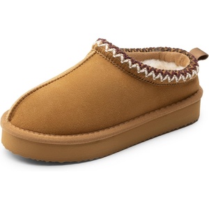 image:imageDREAM PAIRS Girls Slippers Kids Platform Slipper  Fuzzy House Indoor Outdoor Little Big Kid Slip on Extrathick Faux Fur Lining Winter Christmas ShoesCamel