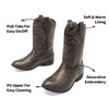 image:imageDREAM PAIRS Girls Boys Cowboy Cowgirl BootsBrown