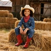 image:imageDREAM PAIRS Girls Boys Cowboy Cowgirl BootsRed