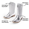 image:imageDREAM PAIRS Girls Boys Cowboy Cowgirl BootsSilver