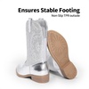 image:imageDREAM PAIRS Girls Boys Cowboy Cowgirl BootsSilver
