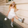 image:imageDREAM PAIRS Girls Boys Cowboy Cowgirl BootsSilver