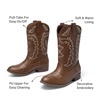 image:imageDREAM PAIRS Girls Boys Cowboy Cowgirl BootsTan