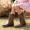 image:imageDREAM PAIRS Girls Boys Cowboy Cowgirl BootsTan