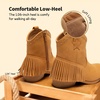 image:imageDREAM PAIRS Girls Cowboy Cowgirl Western BootsCamelsuede