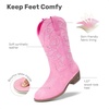 image:imageDREAM PAIRS Girls Cowboy Cowgirl Western BootsPink