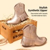 image:imageDREAM PAIRS Girls Cowboy Cowgirl Western BootsRose Gold