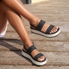 image:imageDREAM PAIRS Waterproof Lightweight Platform SandalsBlackWhite