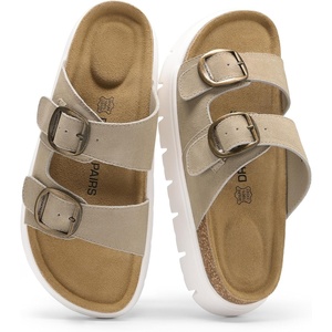 image:imageDREAM PAIRS Arch Support Cork Chunky Platform SandalsBeige