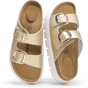 image:imageDREAM PAIRS Arch Support Cork Chunky Platform SandalsGold