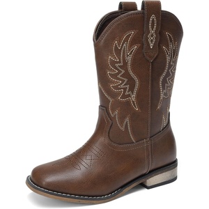 image:imageDREAM PAIRS Boys Girls Cowboy Cowgirl Kids BootsDark Brown