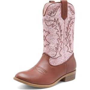 image:imageDREAM PAIRS Girls Boys Cowboy Cowgirl BootsPinkBrown