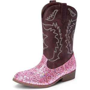 image:imageDREAM PAIRS Girls Boys Cowboy Cowgirl BootsPinkglitter