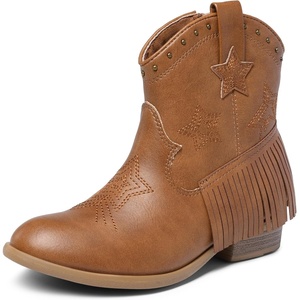 image:imageDREAM PAIRS Girls Cowboy Cowgirl Western BootsCamel