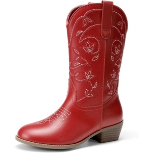 image:imageDREAM PAIRS Girls Cowboy Cowgirl Western BootsRed