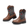 image:imageDREAM PAIRS Boys Cowboy Boots Kids Western BootsBrownBlack