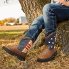 image:imageDREAM PAIRS Boys Cowboy Boots Kids Western BootsBrownNavy