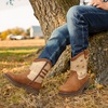 image:imageDREAM PAIRS Boys Cowboy Boots Kids Western BootsLight Brown