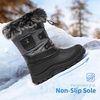 image:imageDREAM PAIRS Girls Snow Waterproof Winter BootsGreyBlack