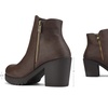 image:imageDREAM PAIRS Womens Chunky Heel Platform Ankle BootsBrownPu