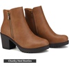 image:imageDREAM PAIRS Womens Chunky Heel Platform Ankle BootsTanPu