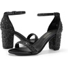 image:imageDREAM PAIRS Womens Comfort Block Heel SandalsBlackRhinestone