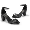 image:imageDREAM PAIRS Womens Comfort Block Heel SandalsBlackRhinestone