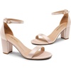 image:imageDREAM PAIRS Womens Comfort Block Heel SandalsChampagnesatin