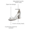 image:imageDREAM PAIRS Womens Comfort Block Heel SandalsSilverGlitter