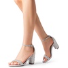 image:imageDREAM PAIRS Womens Comfort Block Heel SandalsSilverRhinestone