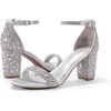 image:imageDREAM PAIRS Womens Comfort Block Heel SandalsSilverRhinestone