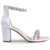 image:imageDREAM PAIRS Womens Comfort Block Heel SandalsWhitesatin
