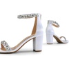 image:imageDREAM PAIRS Womens Comfort Block Heel SandalsWhitesatin