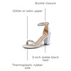 image:imageDREAM PAIRS Womens Comfort Block Heel SandalsWhitesatin