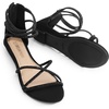 image:imageDREAM PAIRS Womens Strappy Dressy Flat SandalsBlack