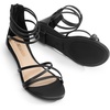 image:imageDREAM PAIRS Womens Strappy Dressy Flat SandalsBlackPu